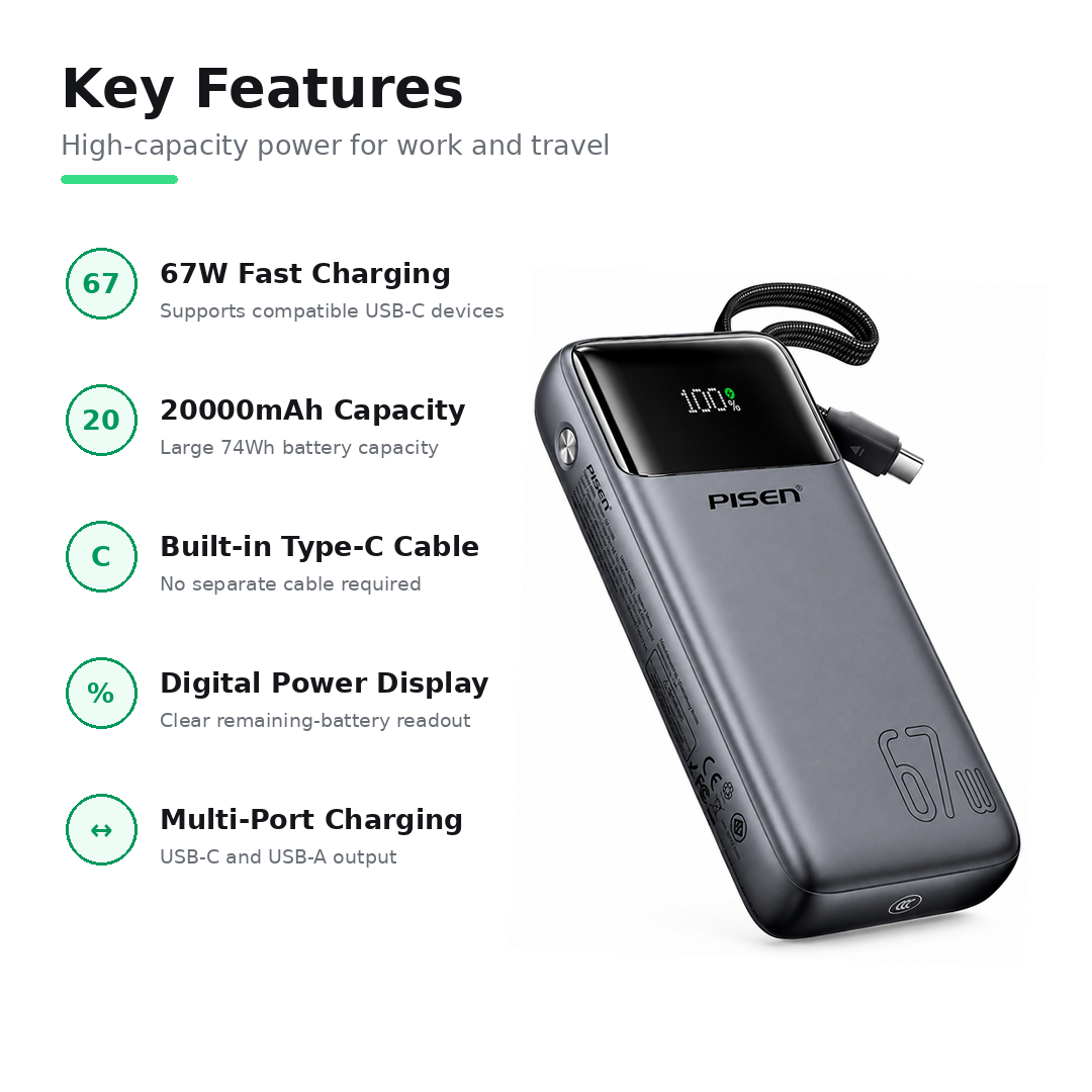 PISEN Bolt TP-D108 POWER BANK